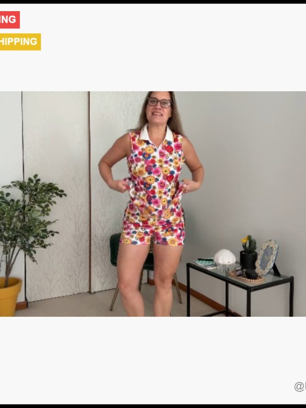 Sleeveless Golf Tennis Dress with Inner Shorts & Pockets - Picture 6 of 7
